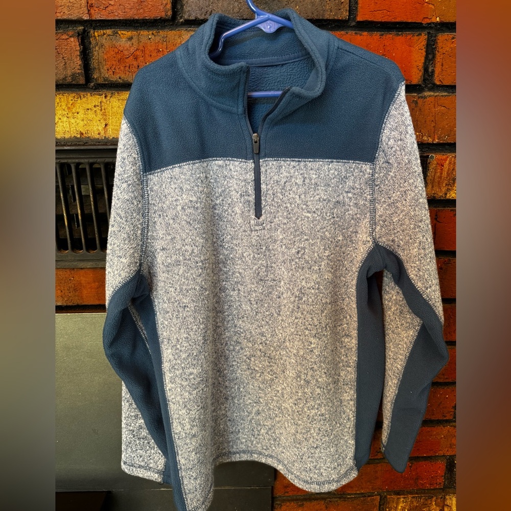 champion C9 sweater boys size 7-8 blue fleece quarter zip pullover everyday